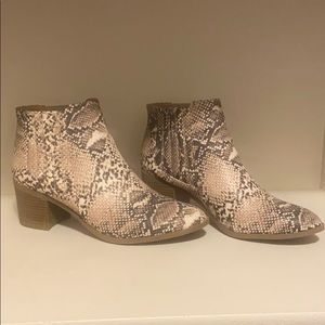 Snake print booties